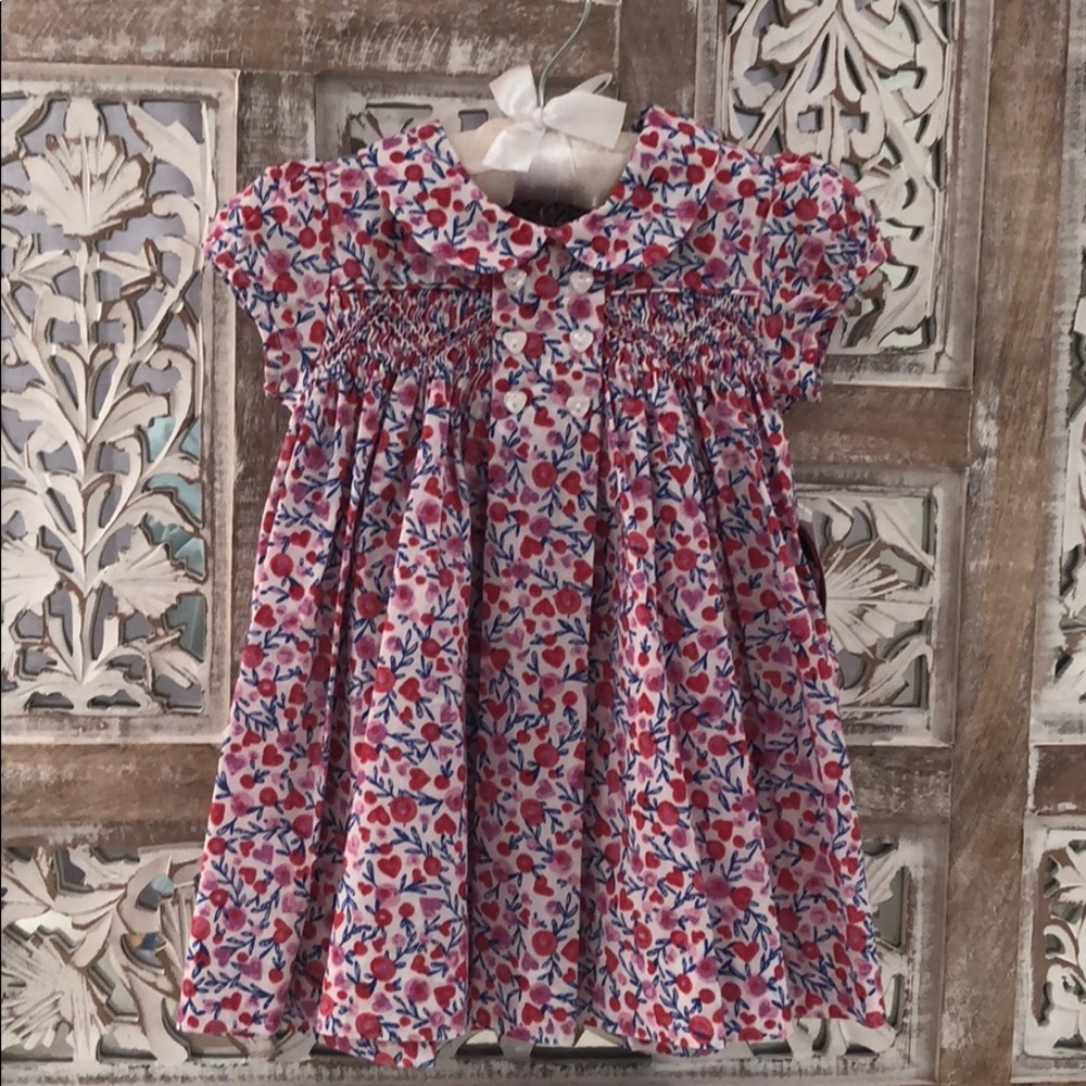 NEW Smocked Floral Collared Dress